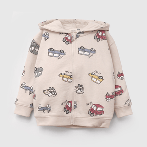 Polerón Beige Autos De Niño Infantil talla 3/6 M a 24m/36 M