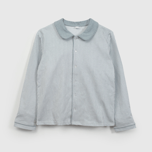 Pijama Celeste Camisero Líneas de Niño talla 2 a 12 años