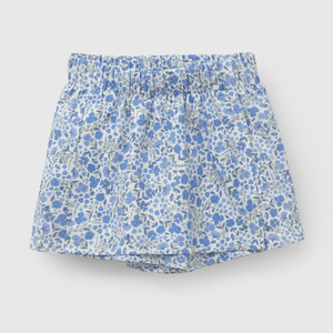 Falda Short Celeste  Flores de Niña talla 3 a 12 Años