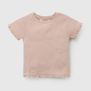 Polo Rosado Rib  de Niña talla 3 a 12 Años