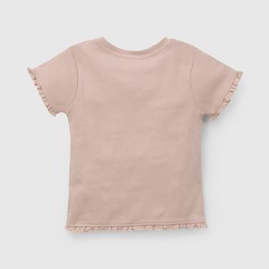 Polo Rosado Rib  de Niña talla 3 a 12 Años