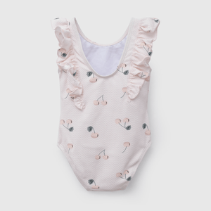 Traje De Baño UV Rosado Cerezas de Niña Infantil talla 3/6 M a 24m/36 M