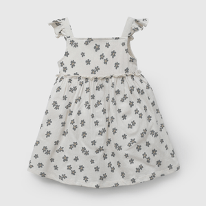 Vestido Beige Flores de Niña Infantil talla 3/6 M a 24m/36 M