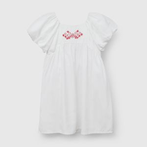 Vestido Blanco Manga Globo de Niña talla 3 a 12 Años