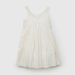 Vestido Blanco Textura Brillos de Niña talla 3 a 12 Años