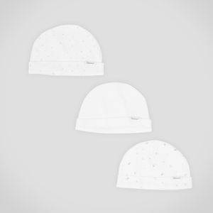 Gorro baby tripack estampado de estrellas gris