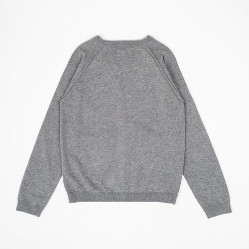 Sweater clásico escote v gris melange