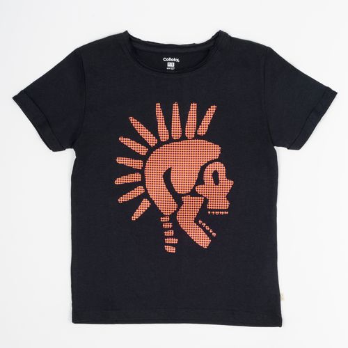 Polo calabera estampada texturada marengo