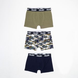 Boxer tripack patron de camuflaje militar azul