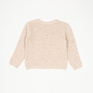 Sweater motitas con etiqueta estampada light beige