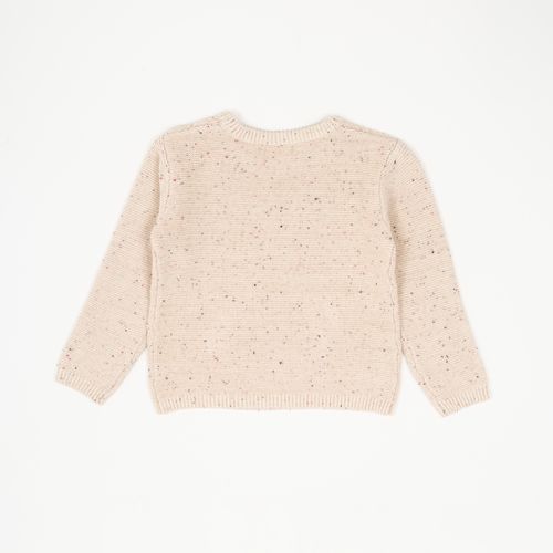 Sweater motitas con etiqueta estampada light beige