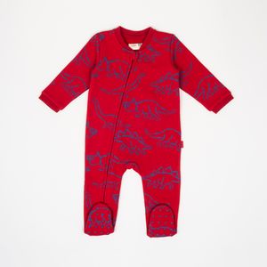 Pijama patron dinosaurios rojo