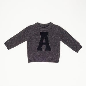 Sweater jaspeado letra a marengo