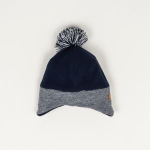 Gorro con orejas largas y pompon denim