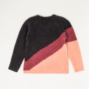 Sweater con franjas diagonales tejidas bloosom
