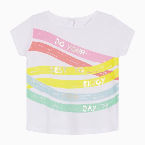 Polo lineas de colores blanco