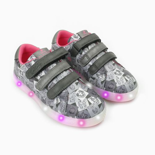 Zapatilla luces de niña Disney Princesas gris