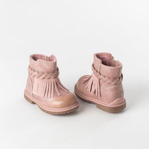 Bootie flecos rosado