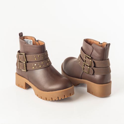 Bootie de niña plataforma café