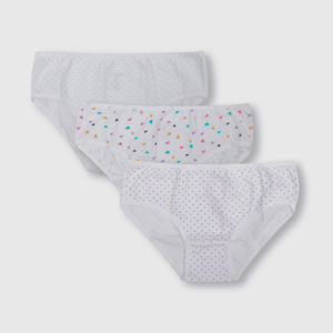 Calzón de niña 3 pack lunares blanco