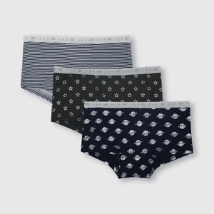Calzón de niña 3 pack pantaleta estrellas azul