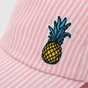 Gorro de niña listado piña rosado