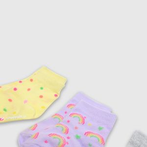 Medias de niña 3 pack arcoiris rosado