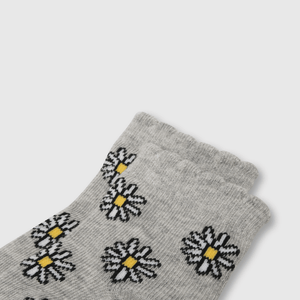 Medias de niña 3 pack margaritas gris