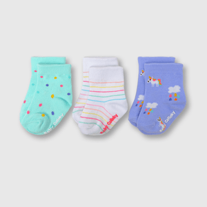 Medias de niña 3 pack unicornios lila