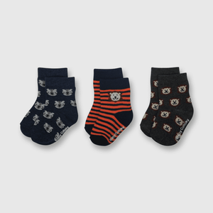 Medias de niño 3 pack animales gris