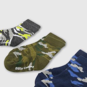 Medias de niño 3 pack camuflado azul