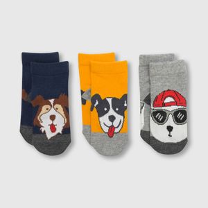 Medias de niño 3 pack perros gris