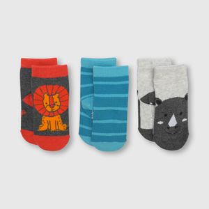 Medias de niño 3 pack safari gris