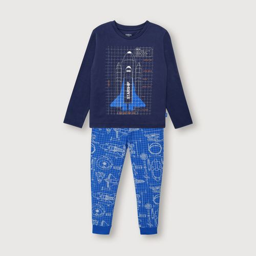 Pijama de niño largo espacial azul