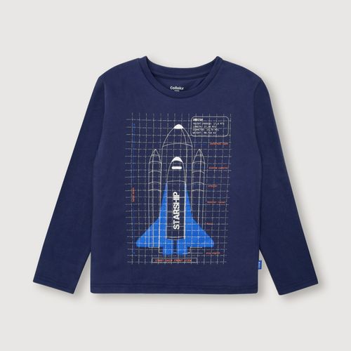 Pijama de niño largo espacial azul