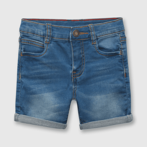 Bermuda de niño jeans elasticado azul