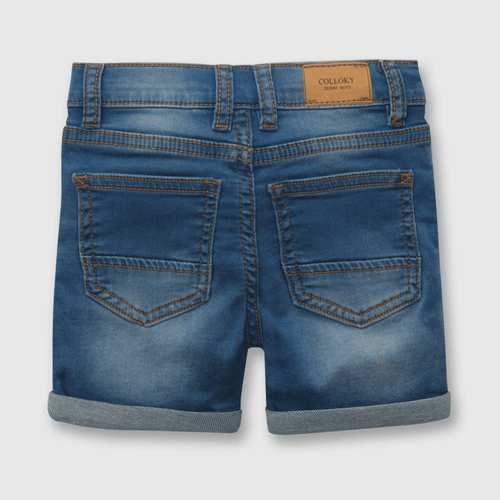 Bermuda de niño jeans elasticado azul