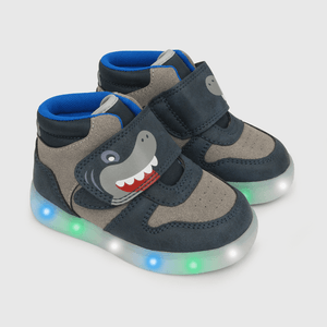 Zapatilla luces de niño azul