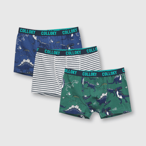 Boxer de niño 3 pack dino azul