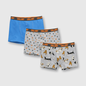 Boxer de niño 3 pack perros gris