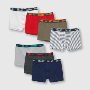 Boxer de niño 7 pack colores azul