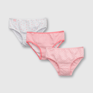 Calzón de niña 3 pack corazones blanco