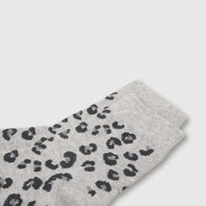 Medias de niña 3 pack animal print gris