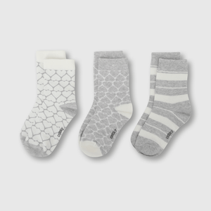Medias de niña 3 pack corazones gris