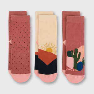 Medias de niña 3 pack desierto rosado