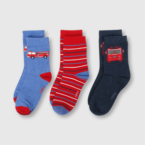 Medias de niño 3 pack bombero azul