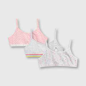 Peto de niña 3 pack corazones blanco