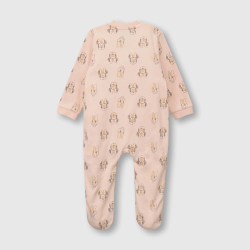 Pijama de bebé niña de algodón enterito Minnie rosado