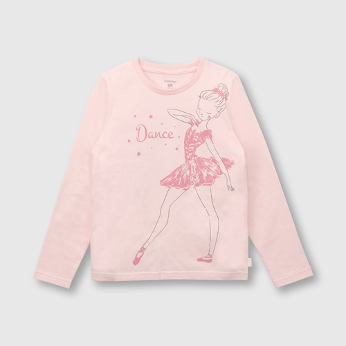 Pijama de niña de algodón bailarina rosado