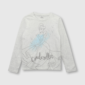 Pijama de niña de algodón princesa gris